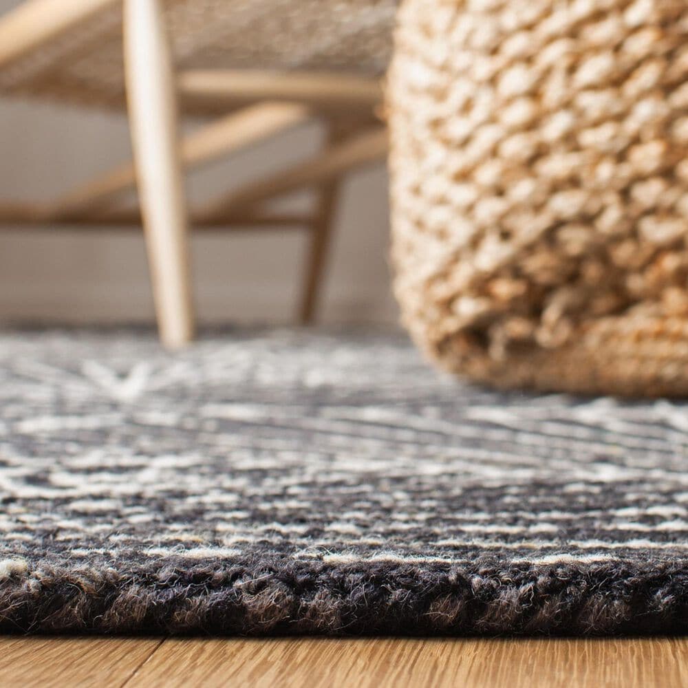 Safavieh Micro-Loop MLP174H 5&#39; x 8&#39; Charcoal and Ivory Area Rug, , large