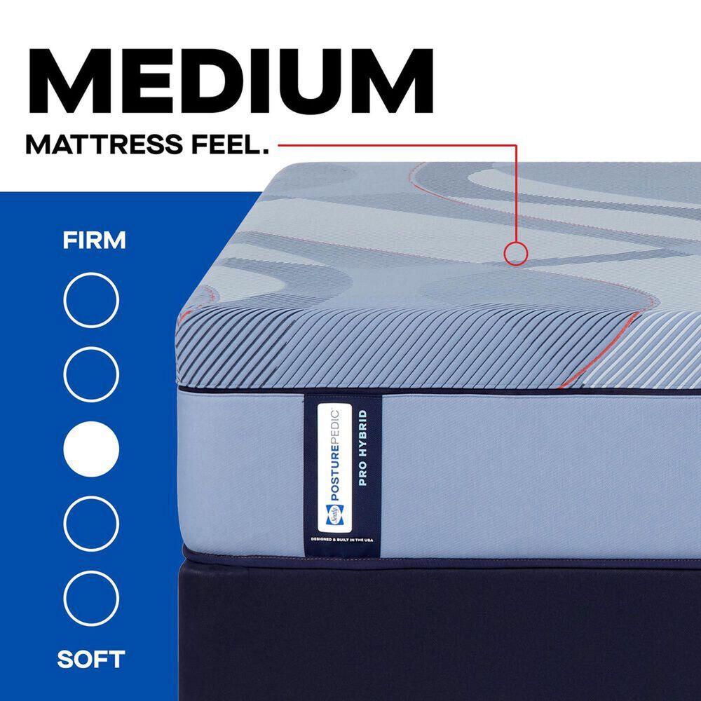 Sealy Posturepedic Pro Wilkins Medium Hybrid Queen Mattress with Ease 4.0 Adjustable Base, , large