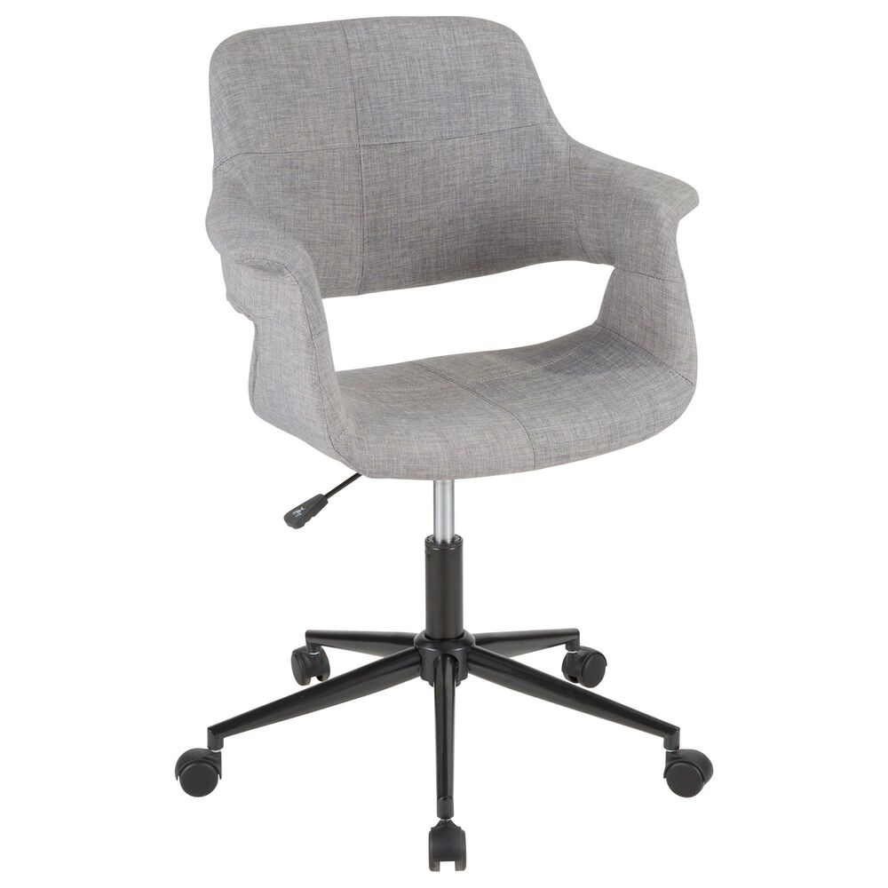Lumisource Vintage Flair Office CHair in Grey and Black, , large
