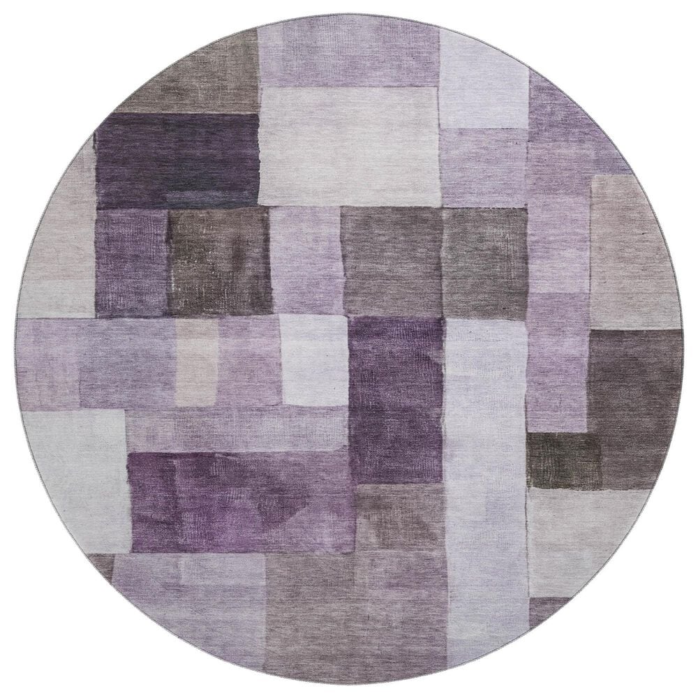 Dalyn Rug Company Neo NO15 8" Round Eggplant Area Rug, , large