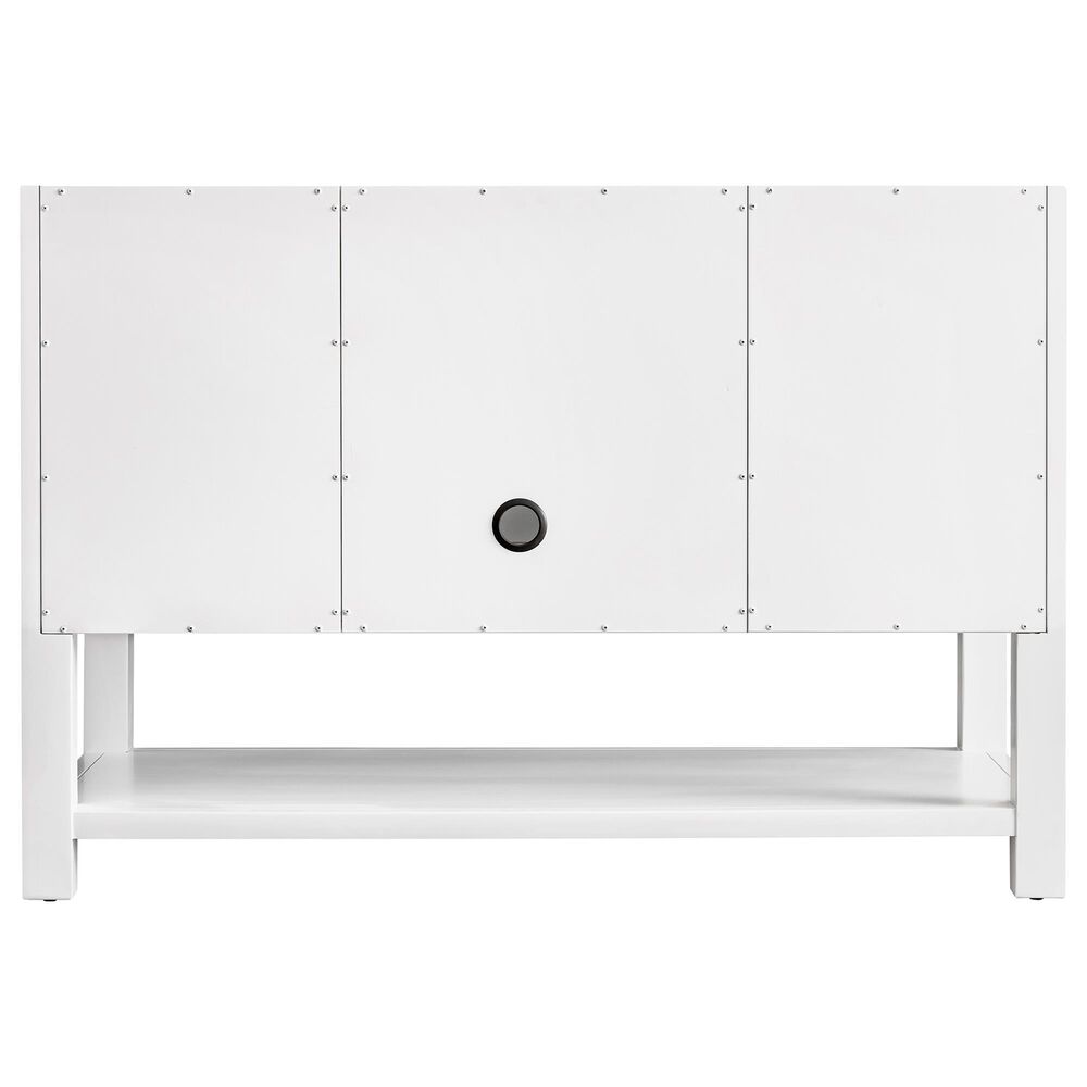 James Martin Vanities Breckenridge 48" Single Bathroom Vanity in Bright White with 3 cm Eternal Jasmine Pearl Silestone Top, Rectangular Sink and FreePower Wireless Charger, , large