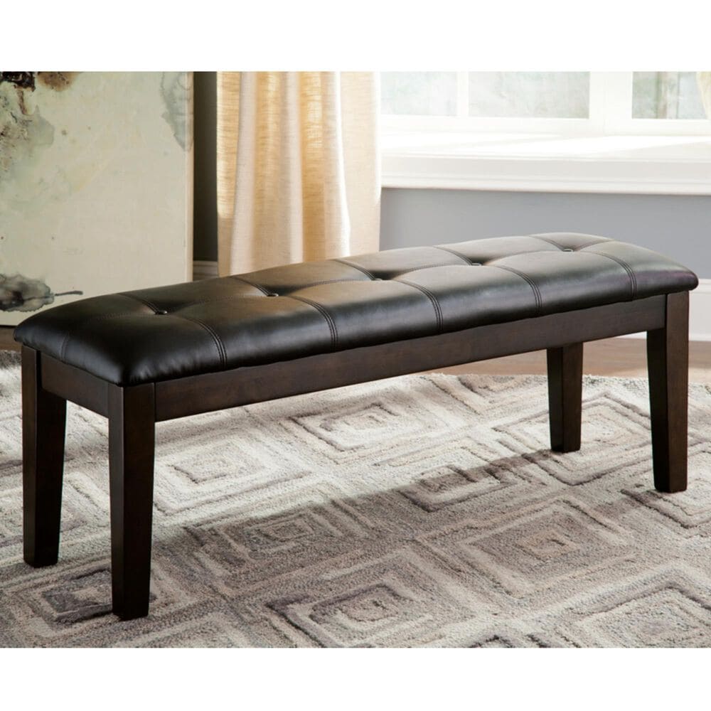 Ashley Haddigan Large Upholstered Dining Bench in Dark Brown, , large