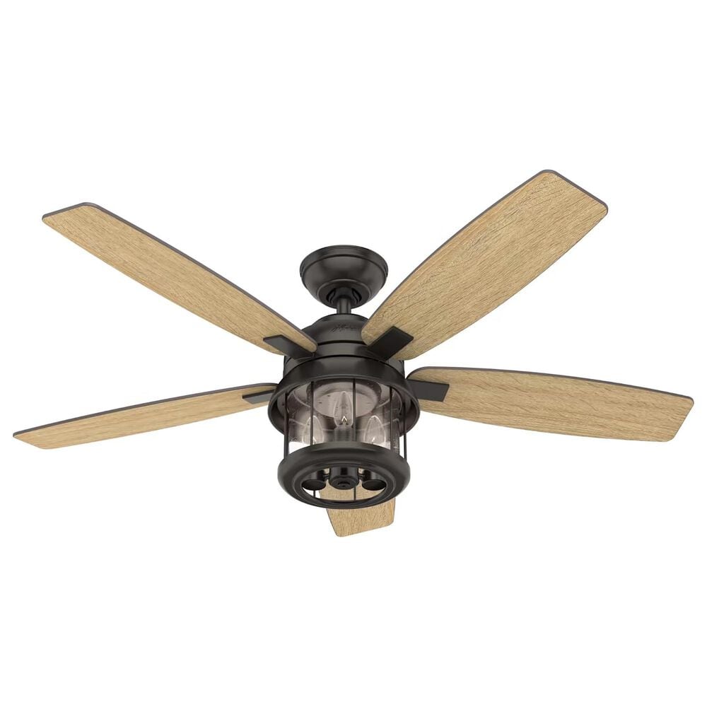 Hunter Coral Bay 52&quot; Outdoor Ceiling Fan with Lights in Noble Bronze, , large
