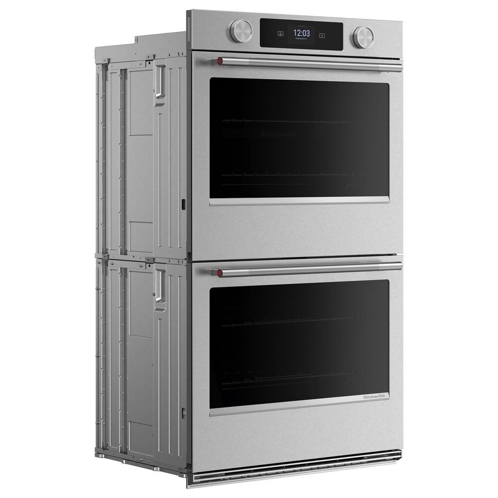 KitchenAid 2-Piece Kitchen Package with PrintShield Stainless Steel 30" Smart Double Wall Oven and Black 30" Induction Cooktop, , large