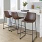 Lumisource Duke Fixed-Height Counter Stool with Espresso and Orange Cushion in Black, , large