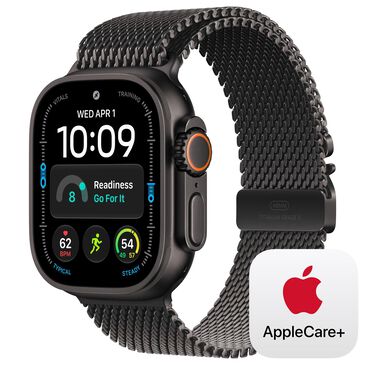 Apple Watch Ultra 4 (GPS + Cellular) 49mm Black Titanium Case with Black Titanium Milanese Loop - S and 2-Year AppleCare+, , large