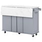 HOMLUX 51" Kitchen Island with Tilt Trash Can Cabinet in Grey, , large
