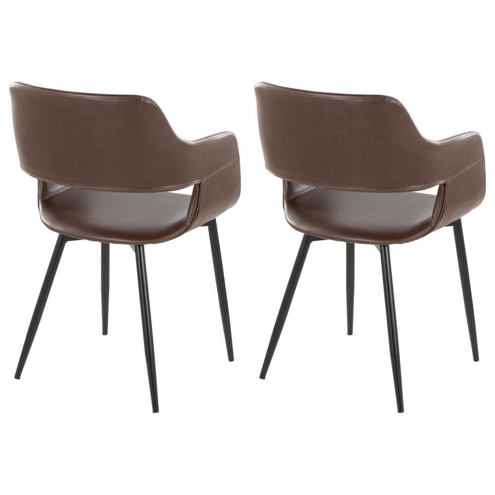 LumiSource Margarite Contemporary Dining/accent Chair in Black Metal and Espresso Faux Leather by LumiSource - Set of 2, , large