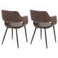 LumiSource Margarite Contemporary Dining/accent Chair in Black Metal and Espresso Faux Leather by LumiSource - Set of 2, , large