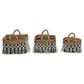 Maple and Jade Bohemian Banana Leaf Storage Basket in Ebony Black and Tawny Brown (Set of 3), , large