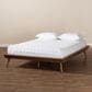 Baxton Studio Karine Queen Platform Bed Frame in Walnut Brown, , large