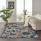 Nourison Aloha 3"6" x 5"6" Natural and Blue Indoor/Outdoor Area Rug, , large