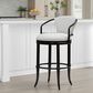 Armen Living Otis Counter Height Stool with Ivory Upholstery in Dark Brown, , large