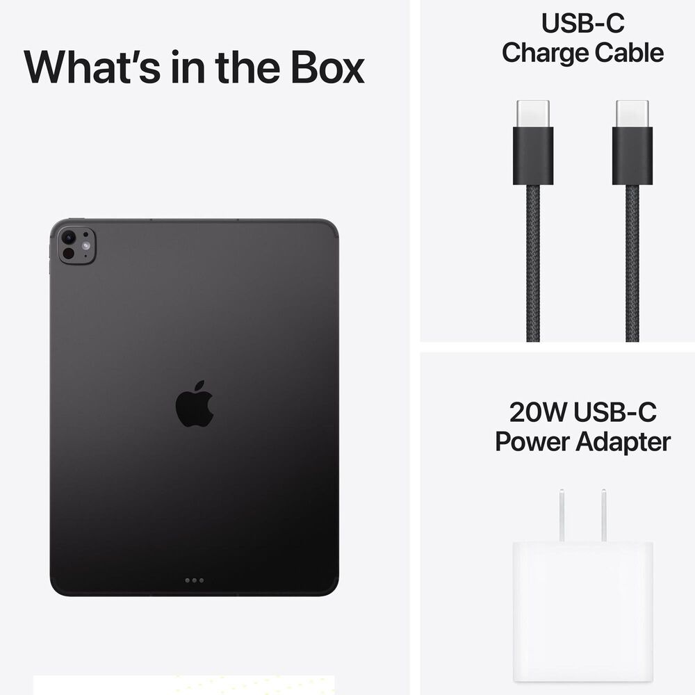Apple 13" iPad Pro | Apple M5 Chip - Wi-Fi + Cellular 256GB with Standard Glass in Space Black (latest Model) and 2-Year AppleCare+, , large