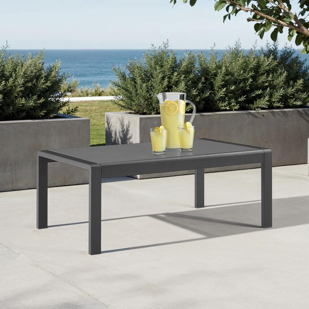 Linon Home Decor Karah Patio Coffee Table in Black, , large