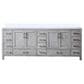 Lexora Home Jacques 84" Double Bathroom Vanity in Distressed Grey with 2 cm White Quartz Top and Rectangular Sinks, , large