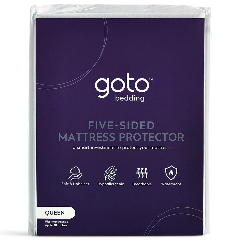 Sanders Collection Goto Queen Five Sided Mattress Protector in White, , large