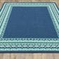 Oriental Weavers Meridian Navy and Green 2"3" x 7"6" Indoor/Outdoor Runner, , large