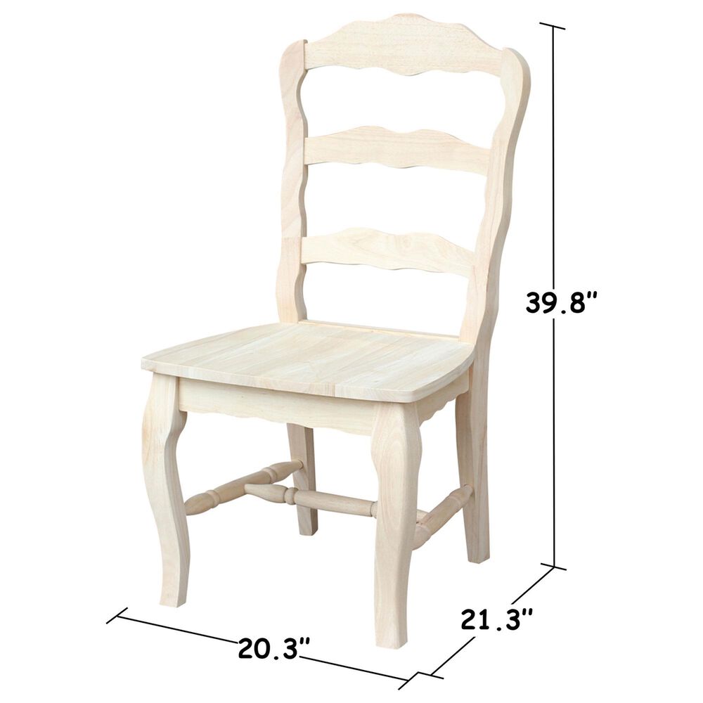 International Concepts Versailles Side Chair in Unfinished &#40;Set of 2&#41;, , large