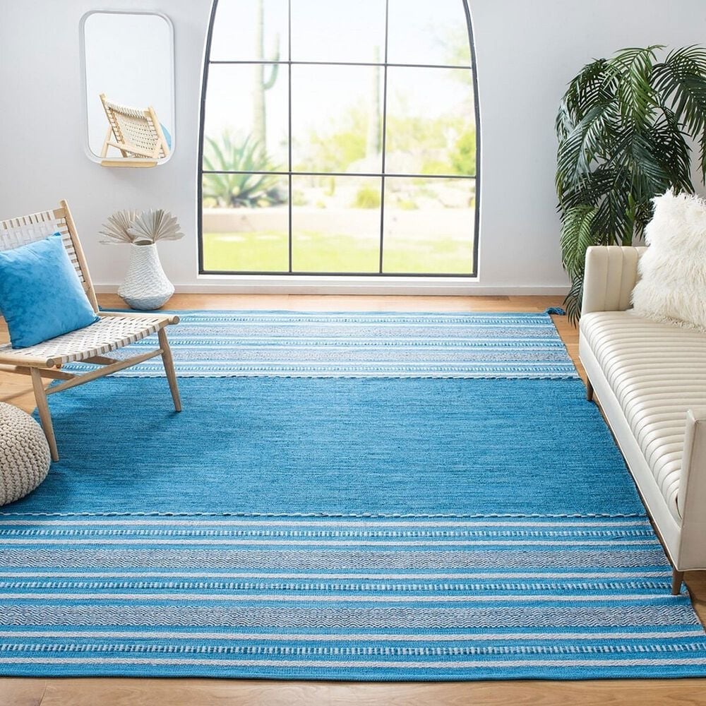 Safavieh Montauk MTK215M 9&#39; x 12&#39; Blue and Grey Area Rug, , large
