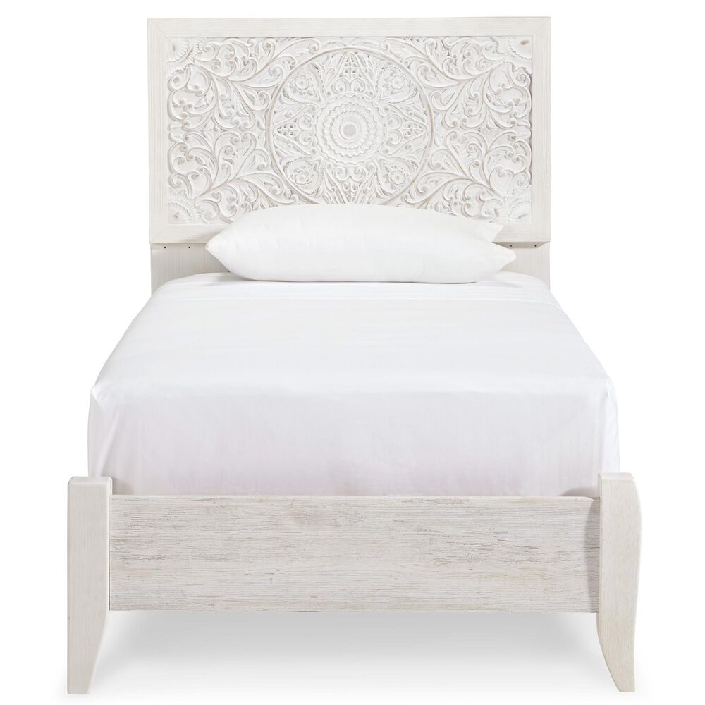 Ashley Paxberry Twin Bed in White Wash, , large