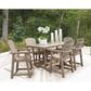 Ashley Seacliff Beach 7-Piece Patio Counter Height Dining Set in Medium Brown, , large