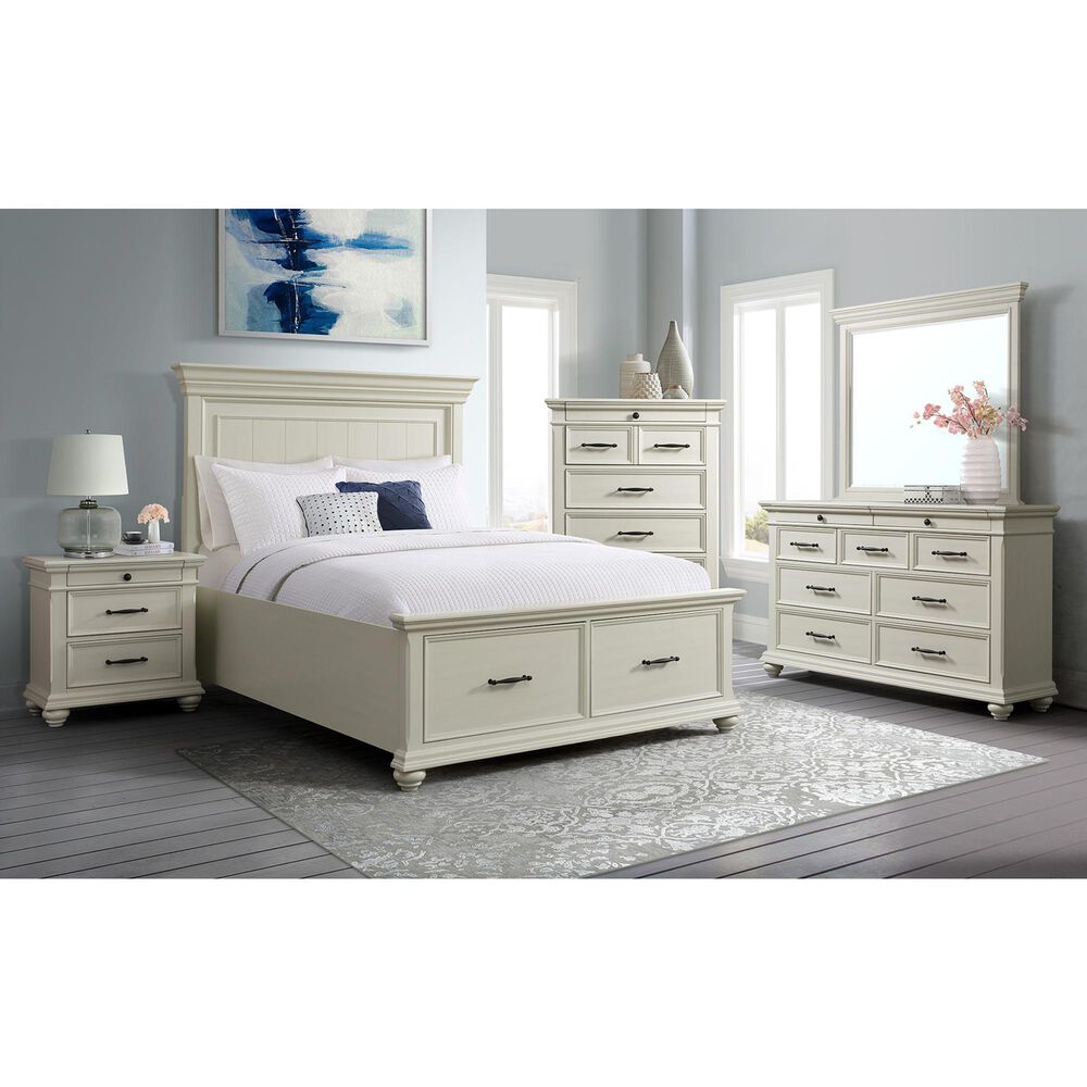 Mayberry Hill Slater 4-Piece Queen Storage Bedroom Set in White, , large