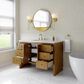 James Martin Hudson 48" Single Bathroom Vanity in Honey Oak with 3 cm Parisien Bleu Silestone Top and Rectangular Sink, , large
