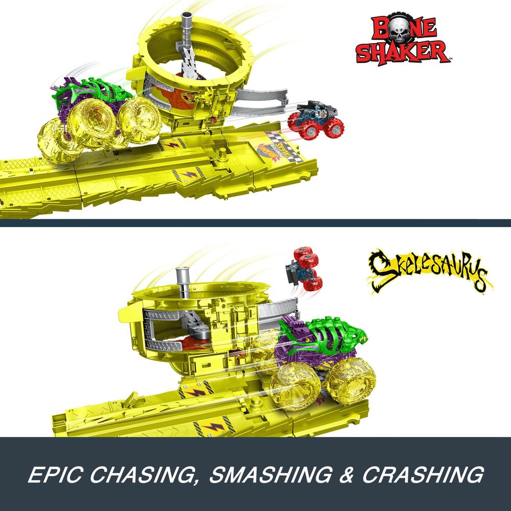 Hot Wheels Monster Trucks Power Smashers Race and Chase, , large