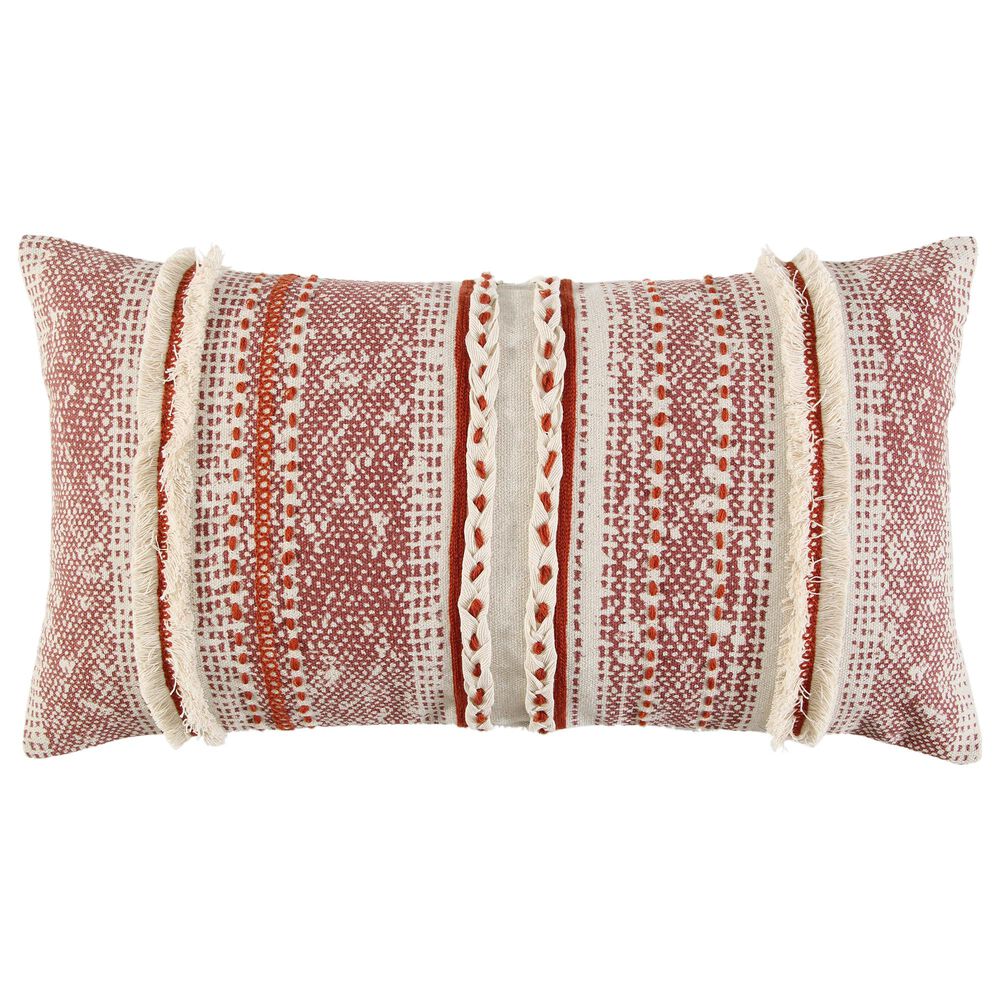Rizzy Home 14" x 26" Pillow in Rust and Natural, , large