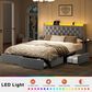 HOMLUX Full Upholstered Platform Storage Bed with Headboard Shelf and USB Charging Station in Gray, , large