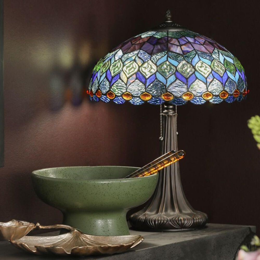 Cal Lighting Tiffany 22.5&quot; Table Lamp in Dark Bronze, , large