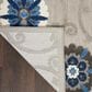 Nourison Aloha 5"3" x 7"5" Grey and Blue Indoor/Outdoor Area Rug, , large