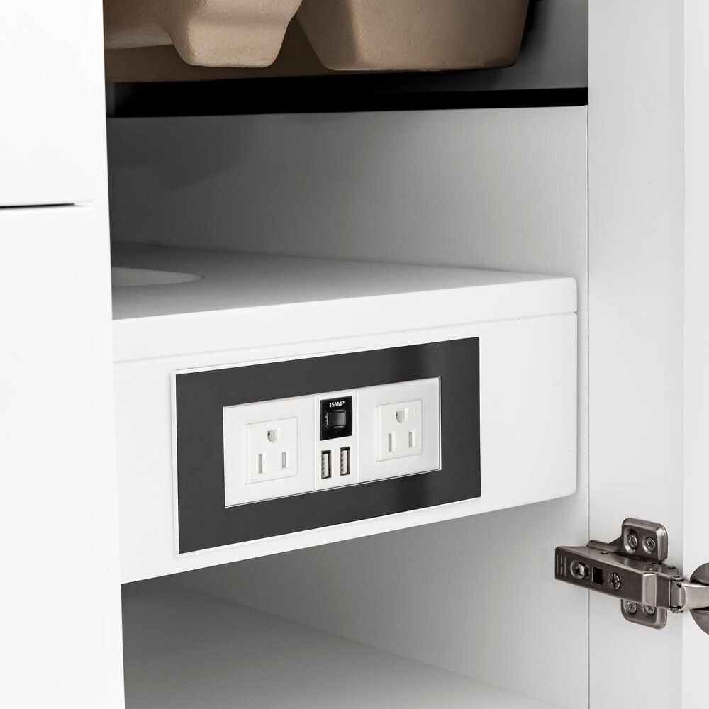 James Martin Vanities Breckenridge 72&quot; Double Bathroom Vanity in Bright White with 3 cm Eternal Marfil Quartz Top and Rectangular Sinks, , large