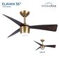 Minka-Aire Elavan 36" Indoor/Outdoor Ceiling Fan with LED Light in Legacy Brass, , large