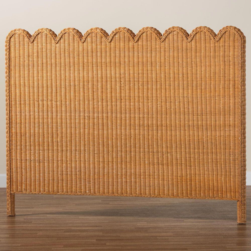 Baxton Studio Maritza King Standalone Headboard in Light Honey, , large