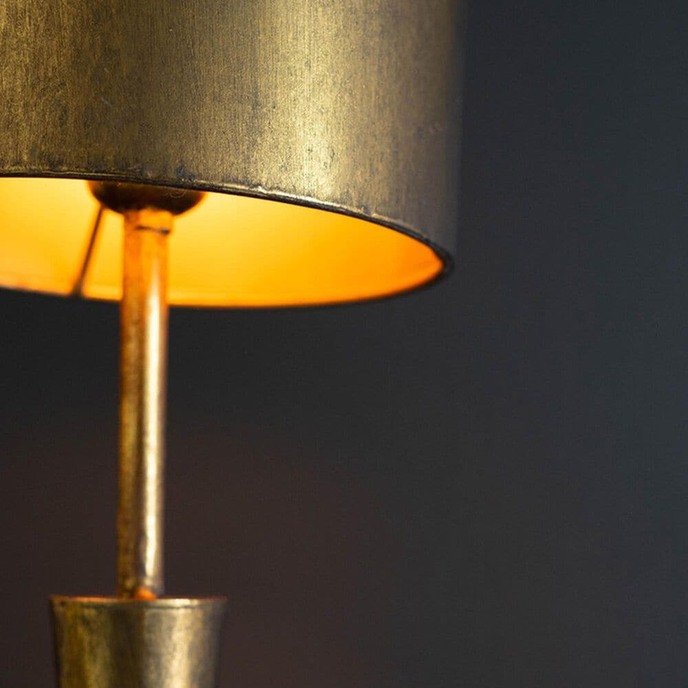 Kalalou Floor Lamp with Metal Barrel Shade in Antique Gold, , large