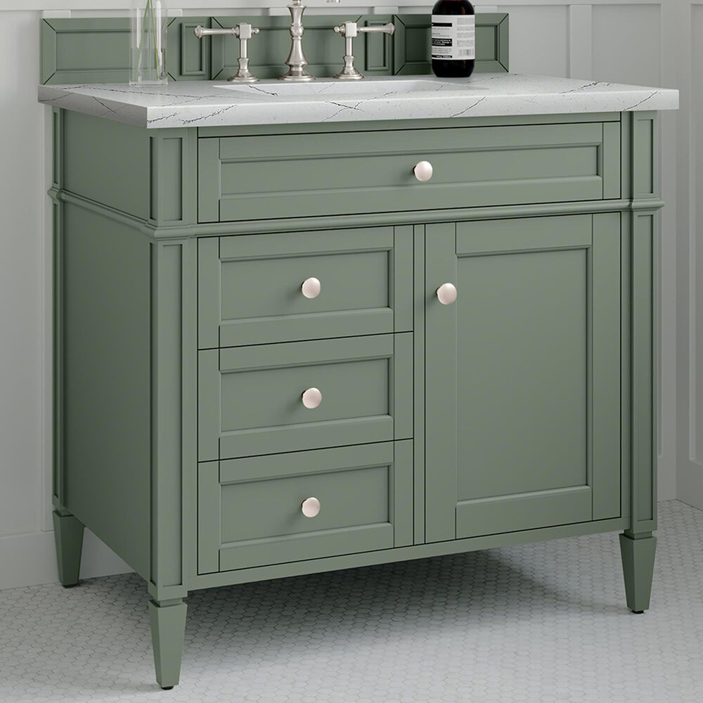 James Martin Brittany 36" Single Bathroom Vanity in Smokey Celadon with