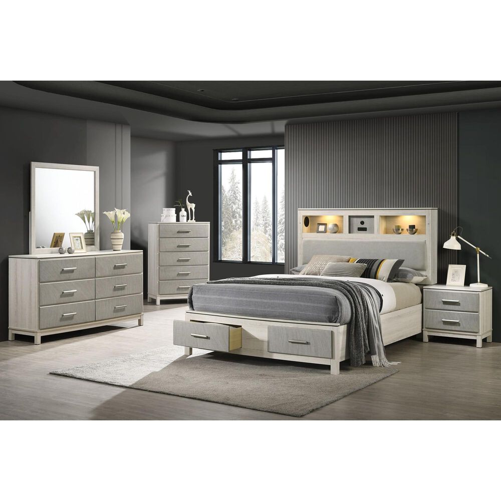 Titanic Furniture Roswell 4-Piece King Storage Bedroom Set in Beige, , large