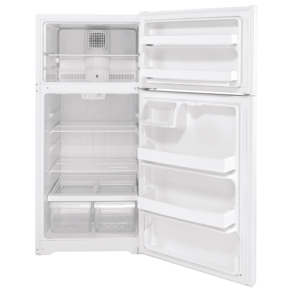 GE Appliances 15.6 Cu. Ft. Top Freezer Refrigerator with Right Hinge in White, , large