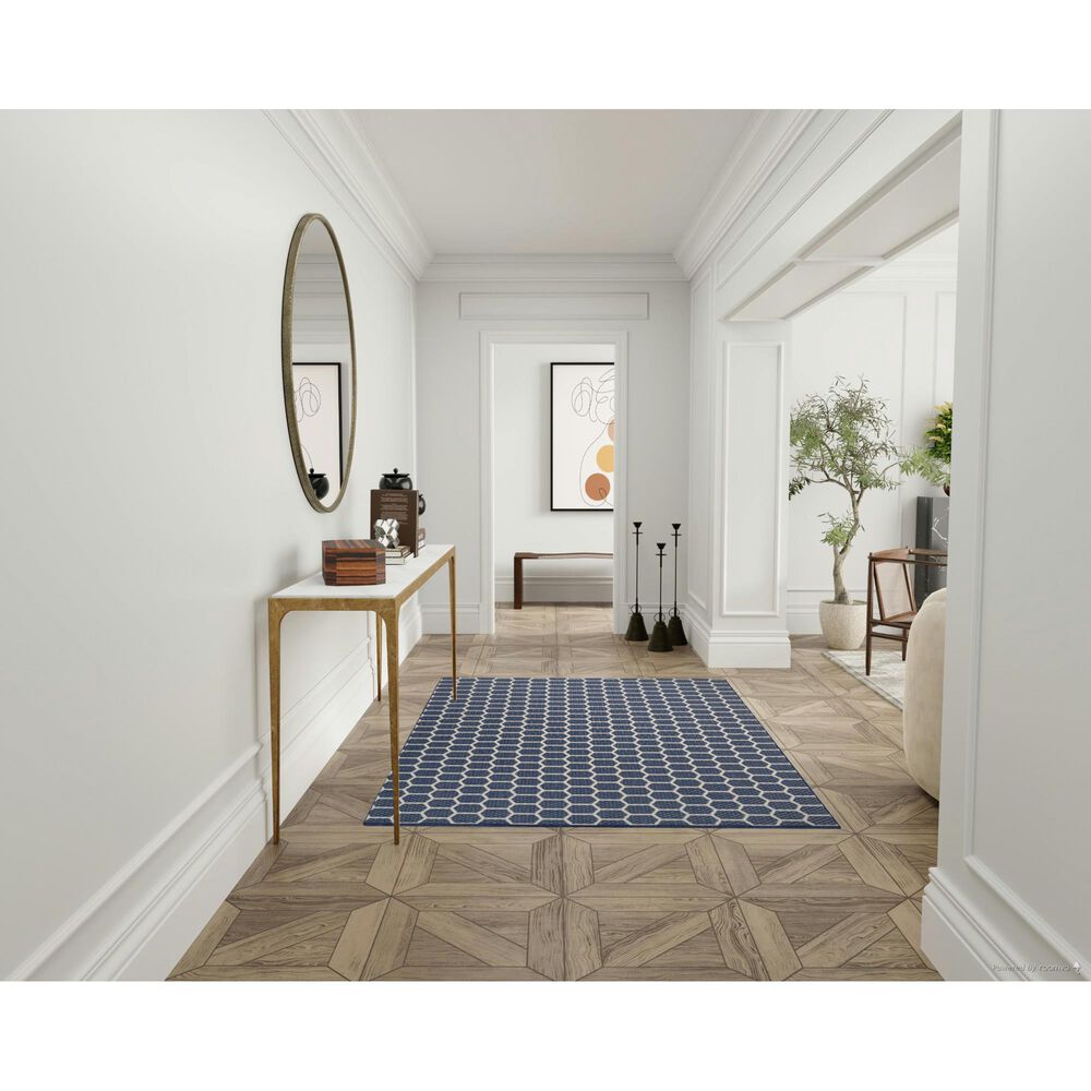 Nourison Twist Reversible 5&#39; x 7&#39; Navy Indoor/Outdoor Area Rug, , large