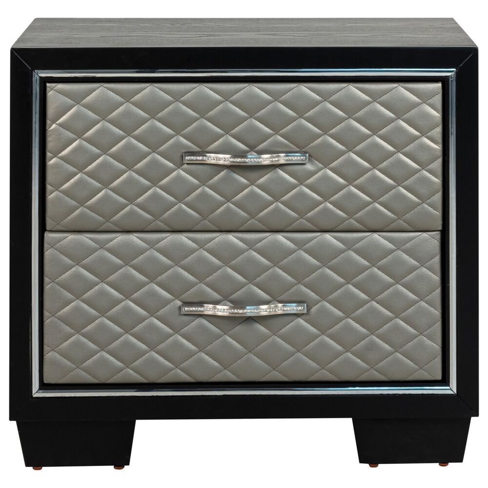 New Heritage Design Luxor 2 Drawer Nightstand in Black, , large