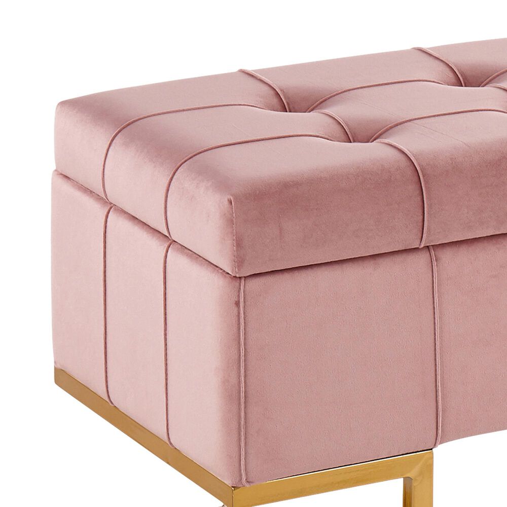 Lumisource Midas Storage Bench in Pink/Gold, , large