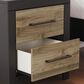 Ashley Vertani 2-Drawer Nightstand in Black and Honey Brown, , large