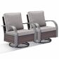Sunwell Garden 36" Patio Swivel Glider Chair with Metal Armrest in Gray (Set of 2), , large