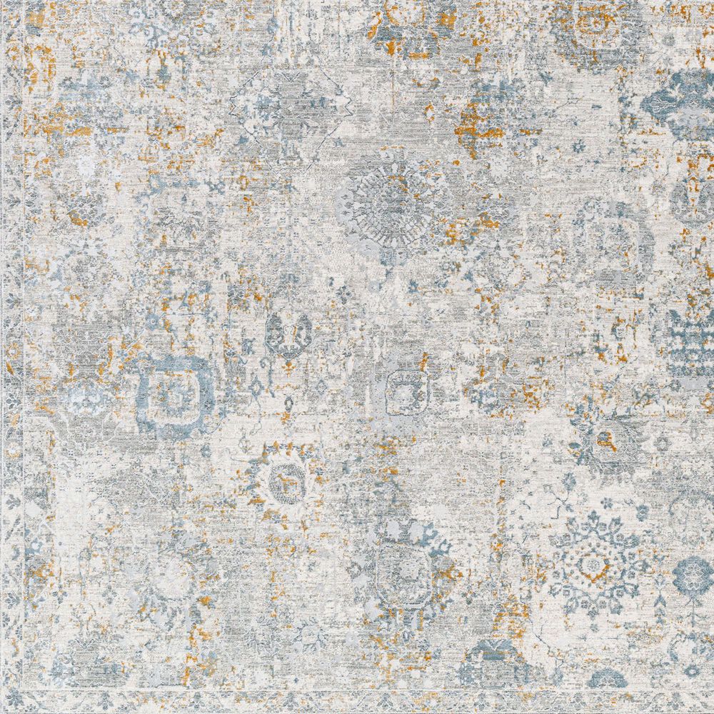 Surya Dresden DRE-2323 Medium Gray, Gray, White, Denim, Mustard and Light Slate 2'7" x 10' Runner, , large