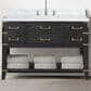 Lexora Home Norwalk 48" Single Bathroom Vanity in Black Oak with White Carrara Marble Top and Rectangle Sink, , large