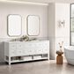 James Martin Vanities Breckenridge 72" Double Bathroom Vanity in Bright White with 3 cm Arctic Fall Solid Surface Top and Rectangular Sinks, , large