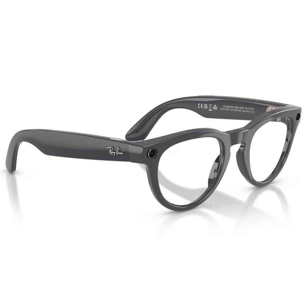 Rayban Glasses Headliner Gen 2 Sunglasses with Clear and Emerald Transitions Lenses in Shiny Asteroid Grey, , large