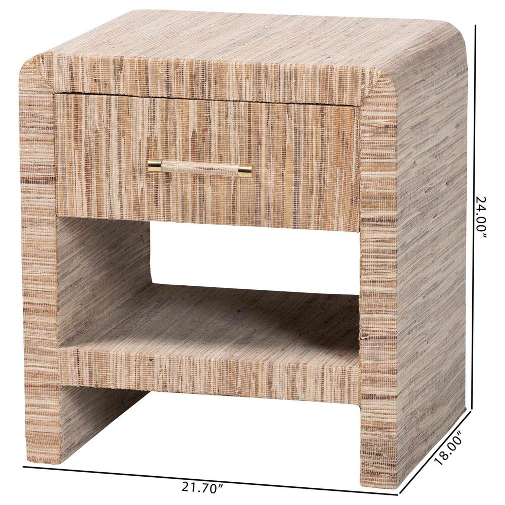 Baxton Studio Callan 1-Drawer Nightstand in Natural, , large